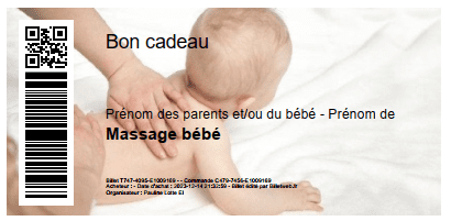 bon cadeau massage bébé